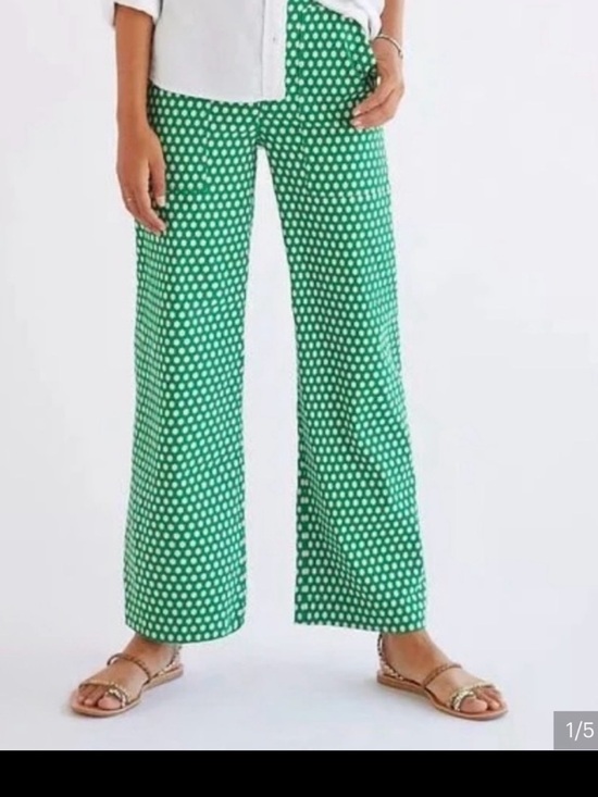 Maeve Pants - Maeve Green & White print Pants size 2 coulette cropped